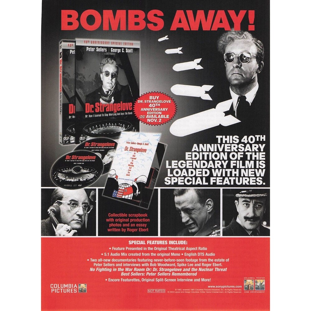 Dr Strangelove 40th Anniversary DVD Print Ad Peter Sellers George C Scott decor